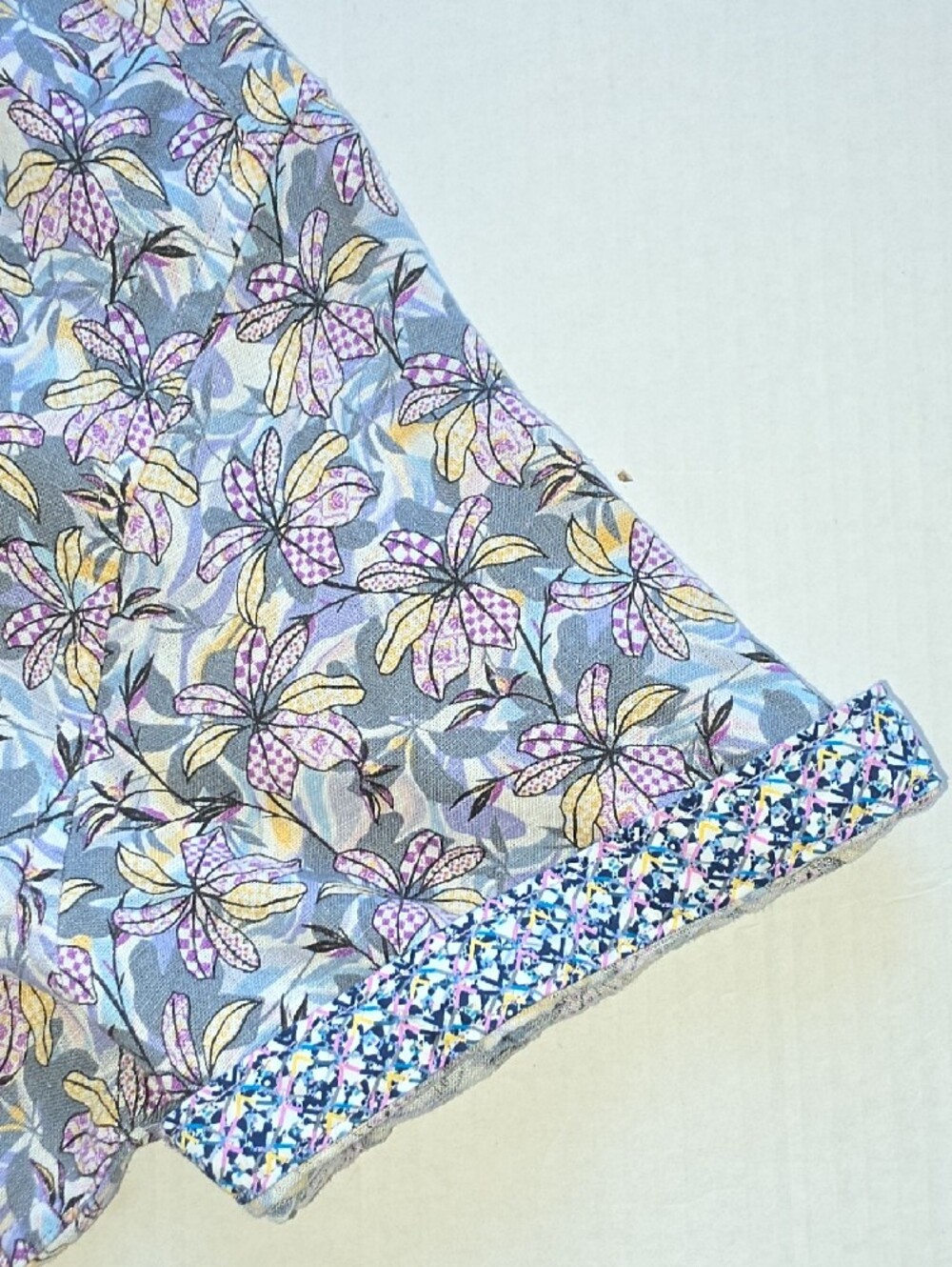 Robert Graham Mens Large Light Blue Floral Short Sleeve Button-Down Shirt - Picture 8 of 13